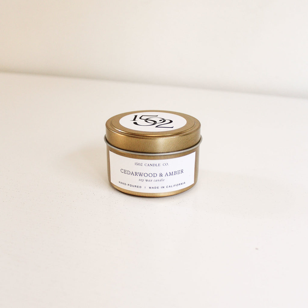 Cedarwood & Amber Travel Tin Candle