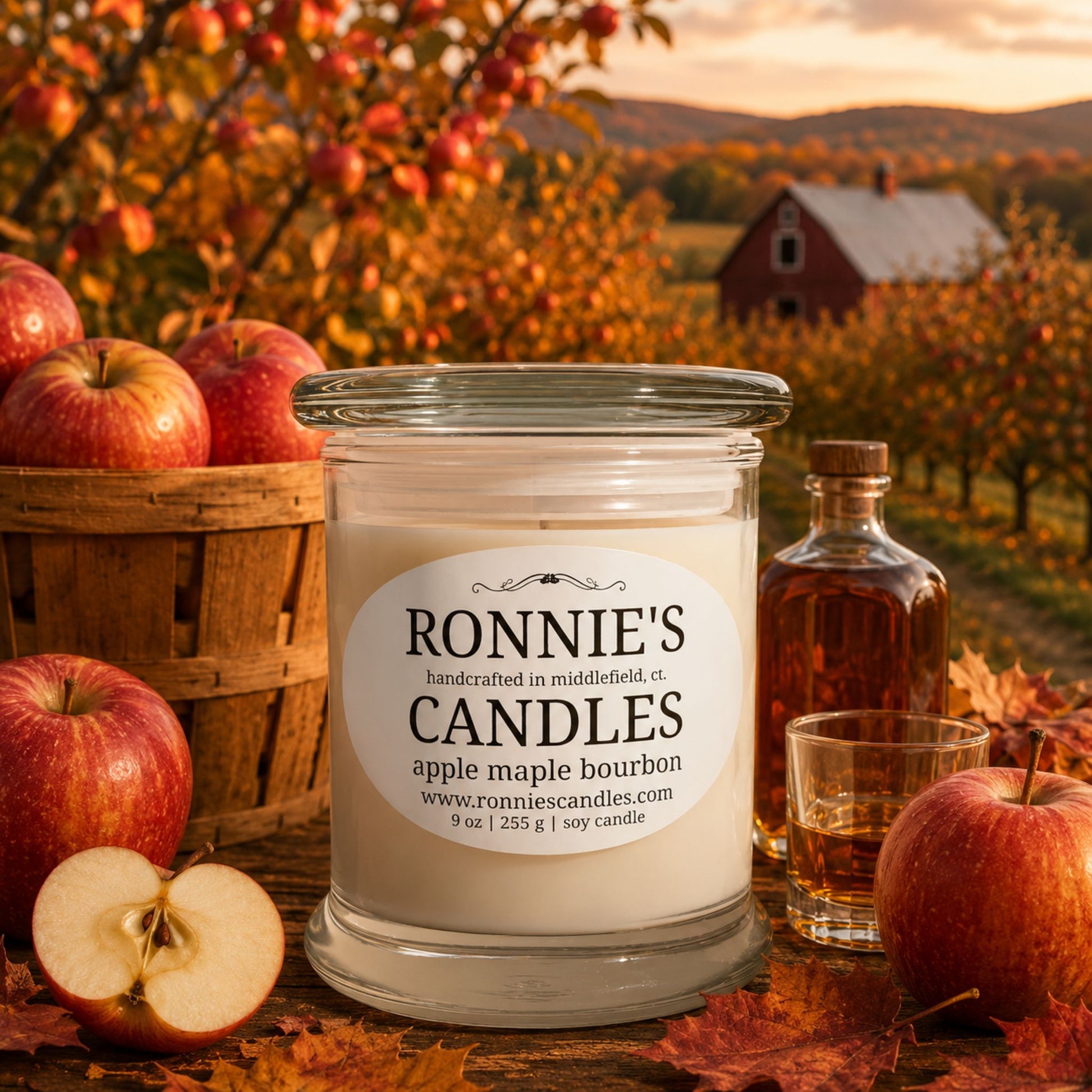 Apple Maple Bourbon 100% Soy Candle